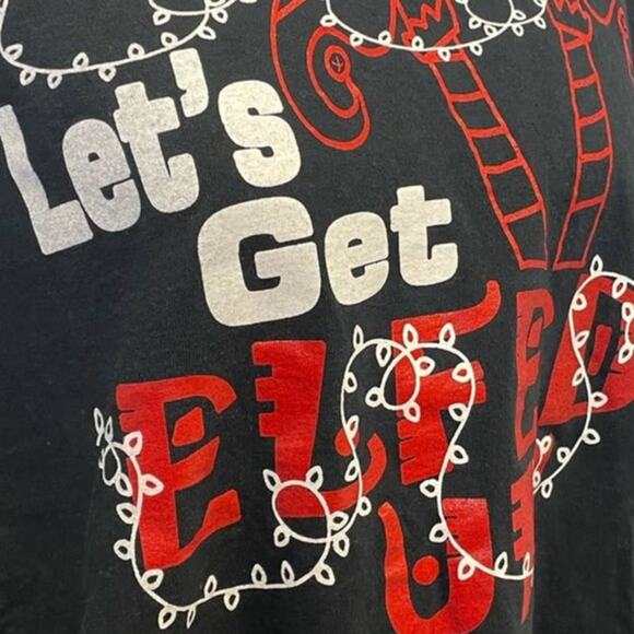 Lets Get Elfed Up Mens XL Christmas #Elfie Short Sleeve 100% Cotton Tee Shirt - Picture 2 of 6